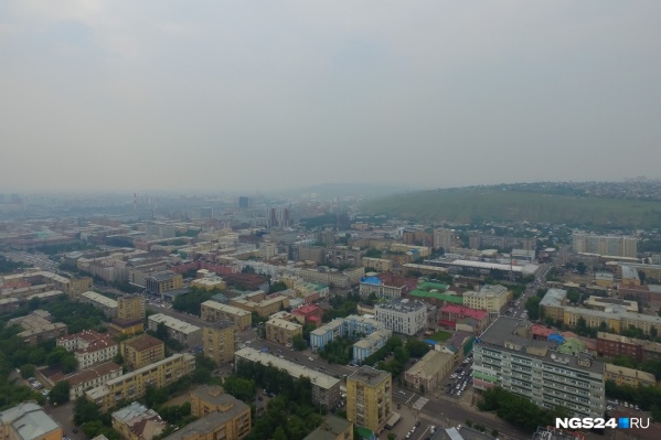 Красноярск в смоге летом 2018 года<br> Красноярск в смоге летом 2018 года<br>