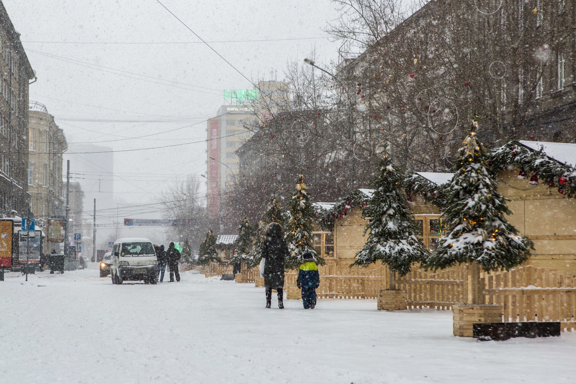Улица Ленина Новосибирск зима