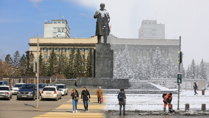 Наша весна с разницей в один день: смотрим снимки контрастной погоды в Красноярске