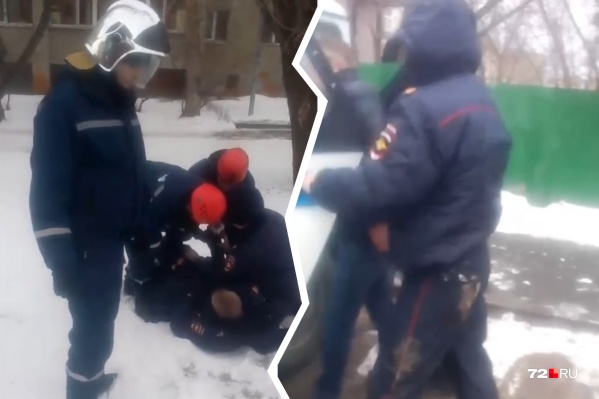 Сотрудники ТОСЭР помогли заковать парня в наручники Сотрудники ТОСЭР помогли заковать парня в наручники