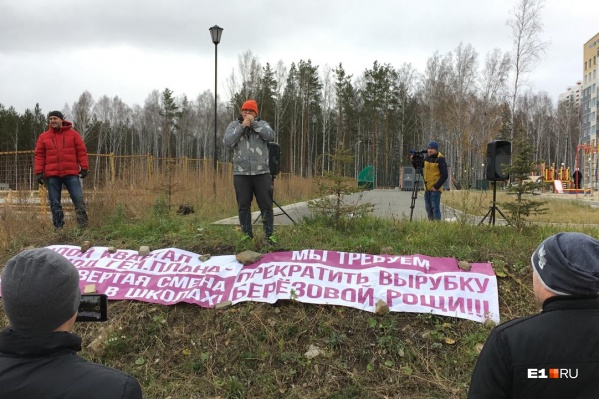 До этого местные жители устраивали флешмоб, где «обнимали» рощу До этого местные жители устраивали флешмоб, где «обнимали» рощу