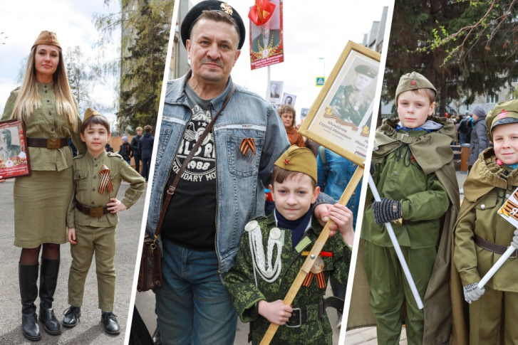 Сегодня на улице можно было встретить много красноярцев и их детей в военной форме 