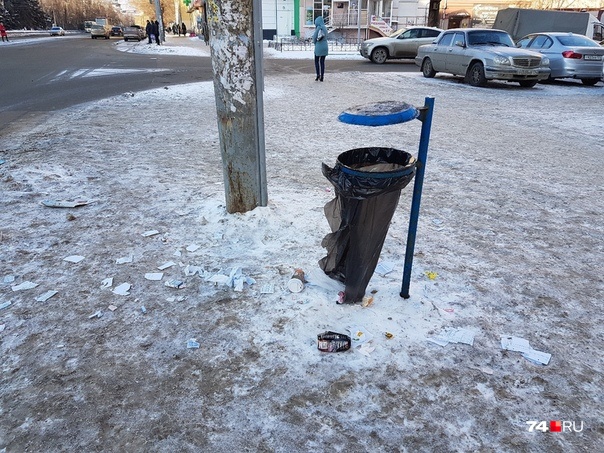Пакеты не выдержали натиска мусора в новых урнах Пакеты не выдержали натиска мусора в новых урнах