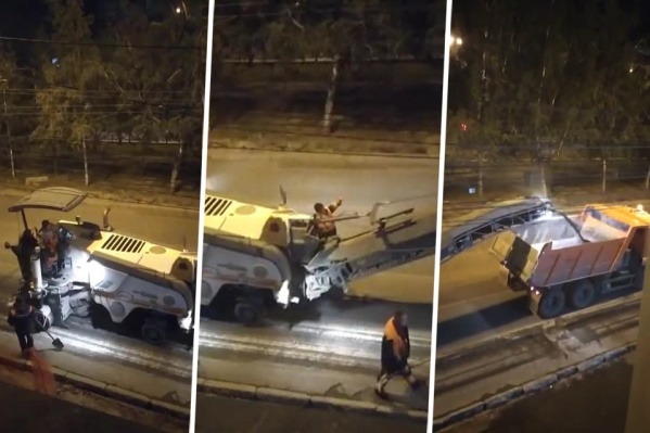 Жители дома жаловались на шумный ночной ремонт дороги под окнами<br> Жители дома жаловались на шумный ночной ремонт дороги под окнами<br>