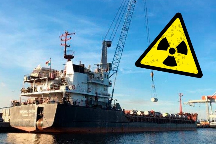 Ядерный груз приехал в Санкт-Петербург на корабле «Михаил Дудин»