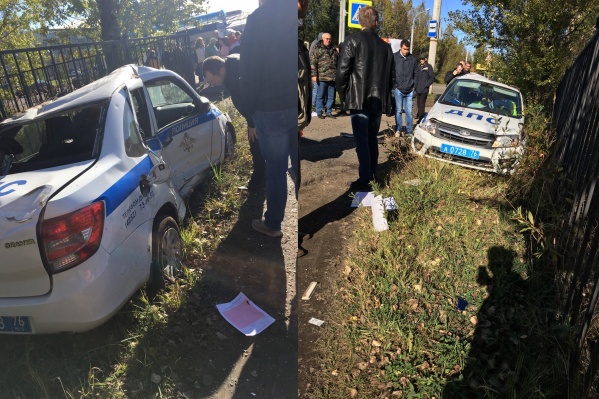 Машине ДПС сильно досталось Машине ДПС сильно досталось
