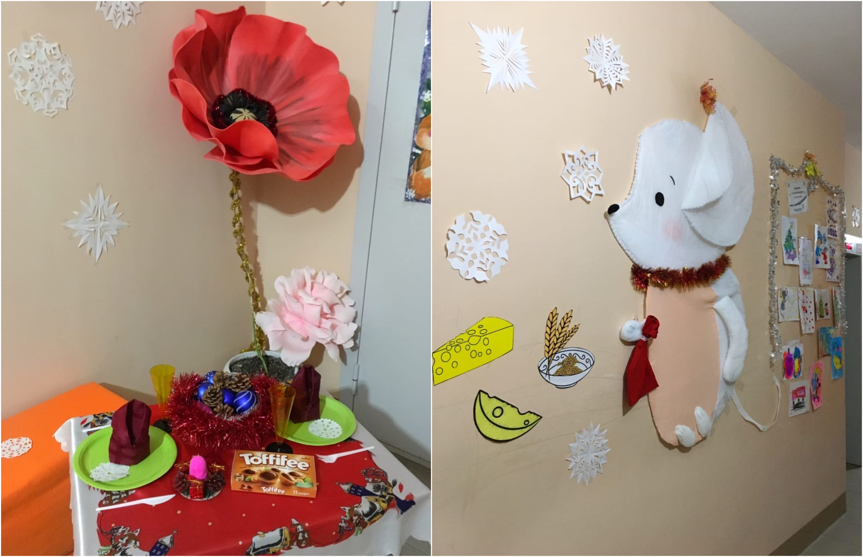 Пожалуй, самый трогательный мышонок в этом фоторепортаже. Пройдя чуть дальше, видим уголок для чаепития. Здесь зима соседствует с летом, а цветы — со снежинками Пожалуй, самый трогательный мышонок в этом фоторепортаже. Пройдя чуть дальше, видим уголок для чаепития. Здесь зима соседствует с летом, а цветы — со снежинками